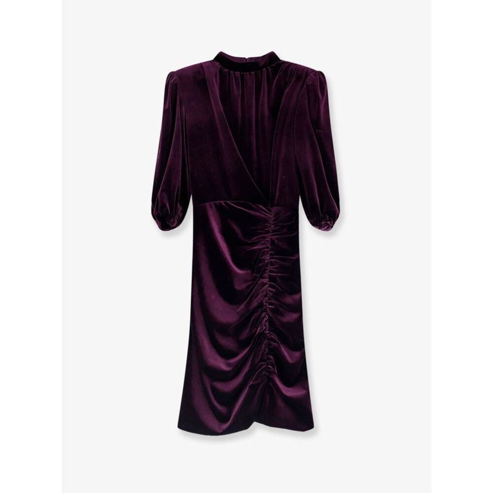 Actualee Women Velvet Dress With Drapery